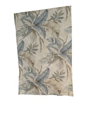 Tommy Bahama Home Tropical Leaf Standard Pillow Sham 26x40 Beige & Blue Cotton